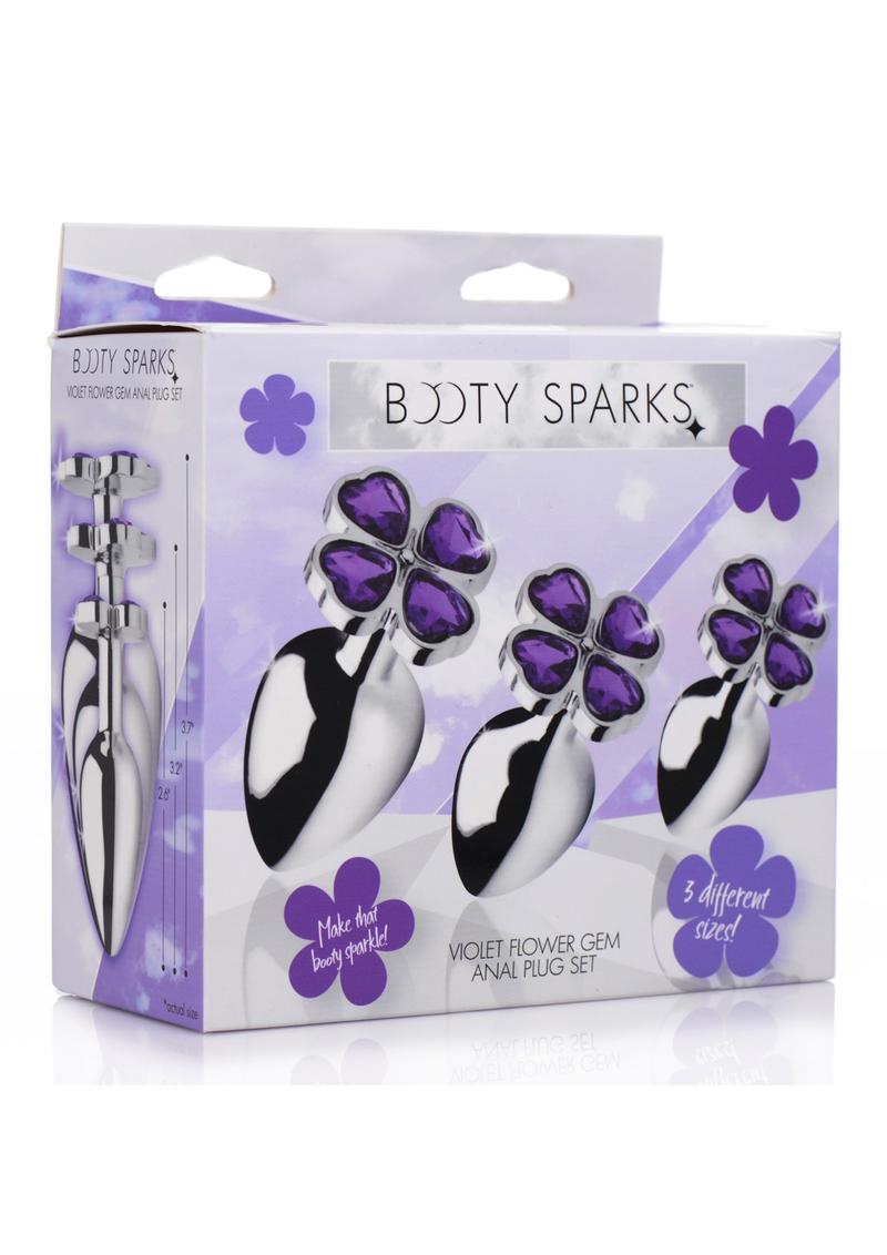 Juego de tapones con gemas de flores violetas de Bootyspark