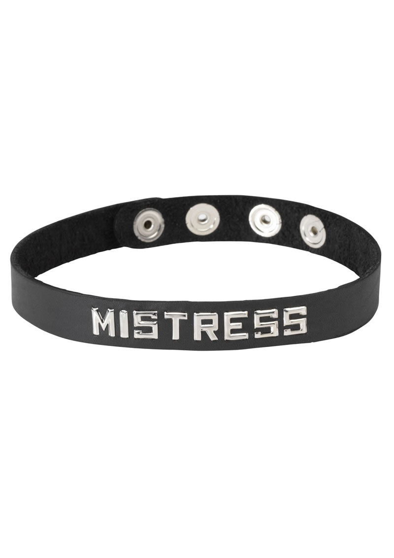 Collar con banda de palabras - Mistress