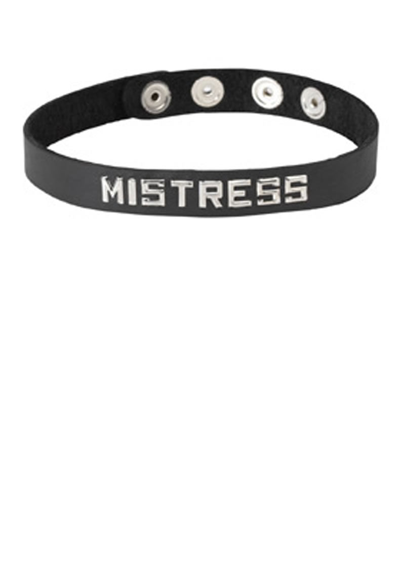 Collar con banda de palabras - Mistress