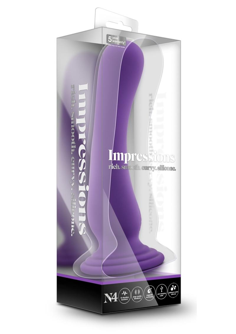 Vibrador multifunción Impressions N4 de silicona recargable por USB morado