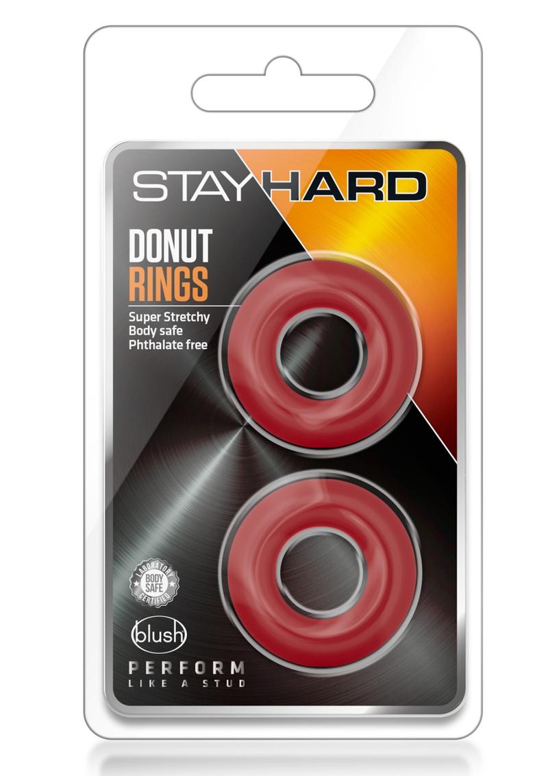 Anillos de donut Stay Hard rojos