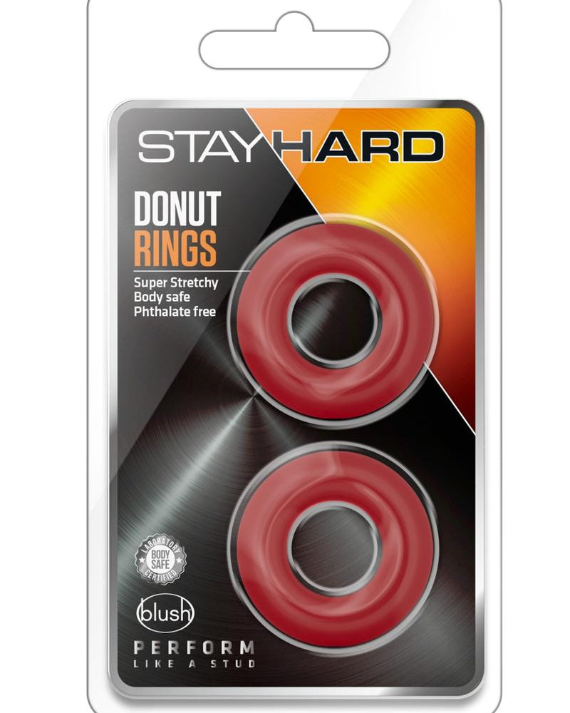 Anillos de donut Stay Hard rojos