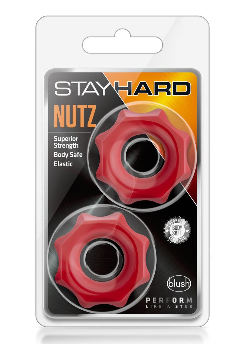 Anillo para el pene de silicona Stay Hard Nutz, sin vibración, color rojo