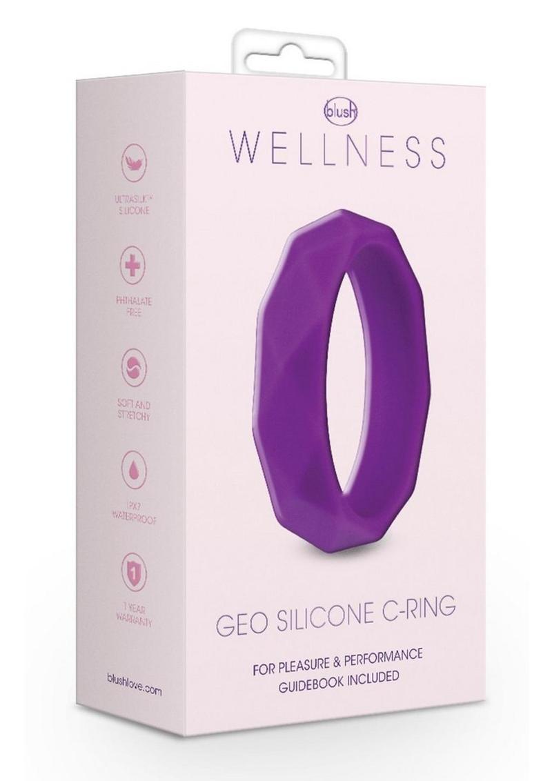 Anillo para el pene Wellness Geo de silicona color morado