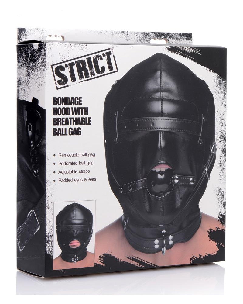 Strict Bondage Hood W/breath Ball Gag