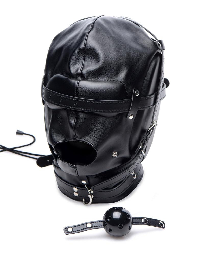 Strict Bondage Hood W/breath Ball Gag