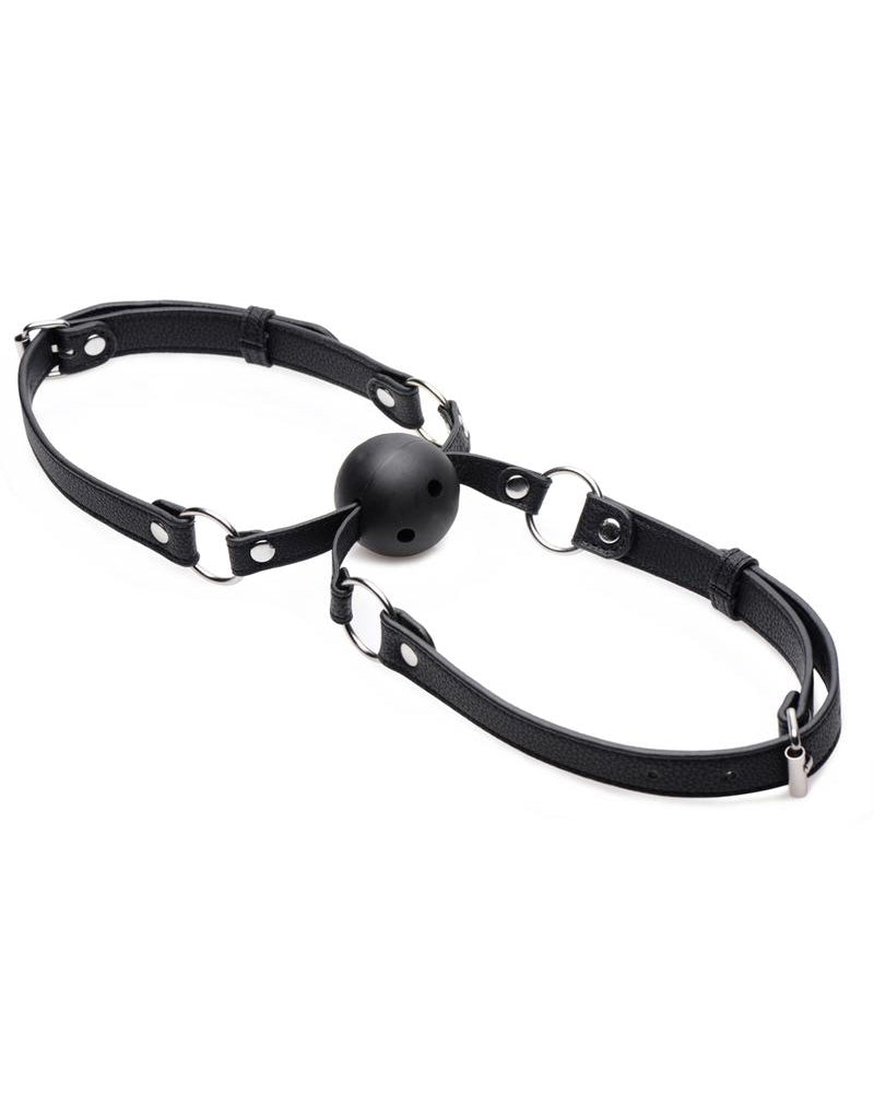Strict Double Mouth Gag Adjustable Double Strap Black