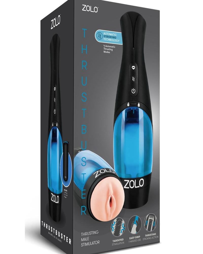 Zolo Thrustbuster Male Masturbator and Stroker Textured Vibrating Rechargeable