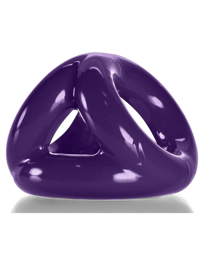 Arnés para pene y testículos Tri Sport de 3 anillos, sin vibración, color morado