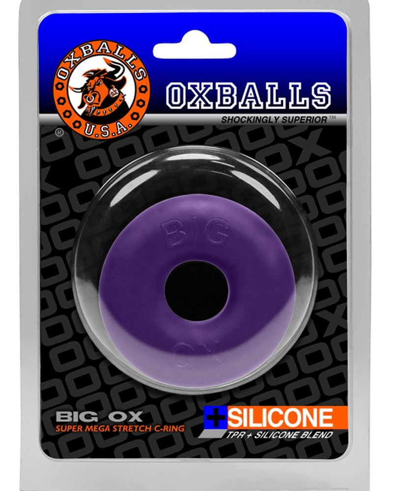 Anillo para el pene de silicona súper elástico de Big Ox, color morado