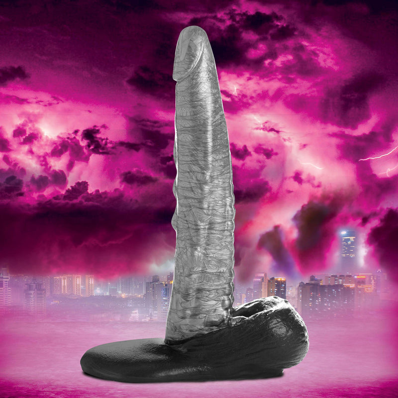 "The Gargoyle Rock Hard Silicone Dildo - Silver CC-AG875-SLV"