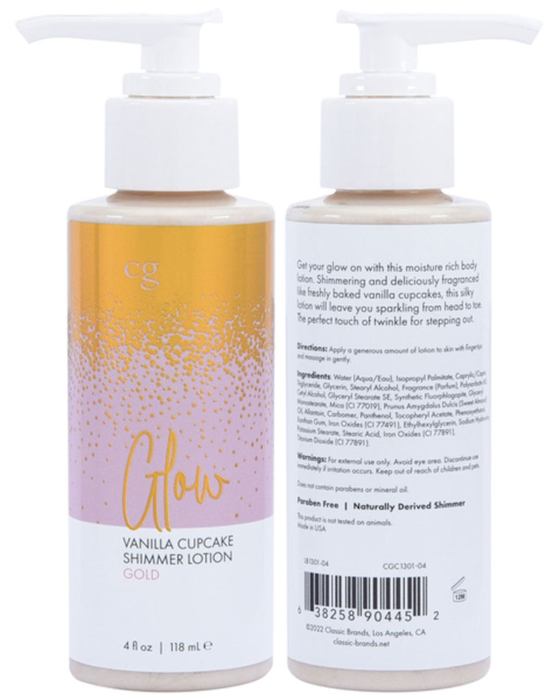 "Glow Vanilla Cupcake Shimmer Lotion Gold 4 Oz CGC1301-04"