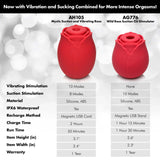 "Mystic Rose Sucking and Vibrating Silicone Rose - Red INM-AH105"