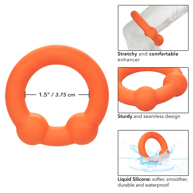 "Alpha Liquid Silicone Dual Ball Ring - Orange Orange SE1492122"