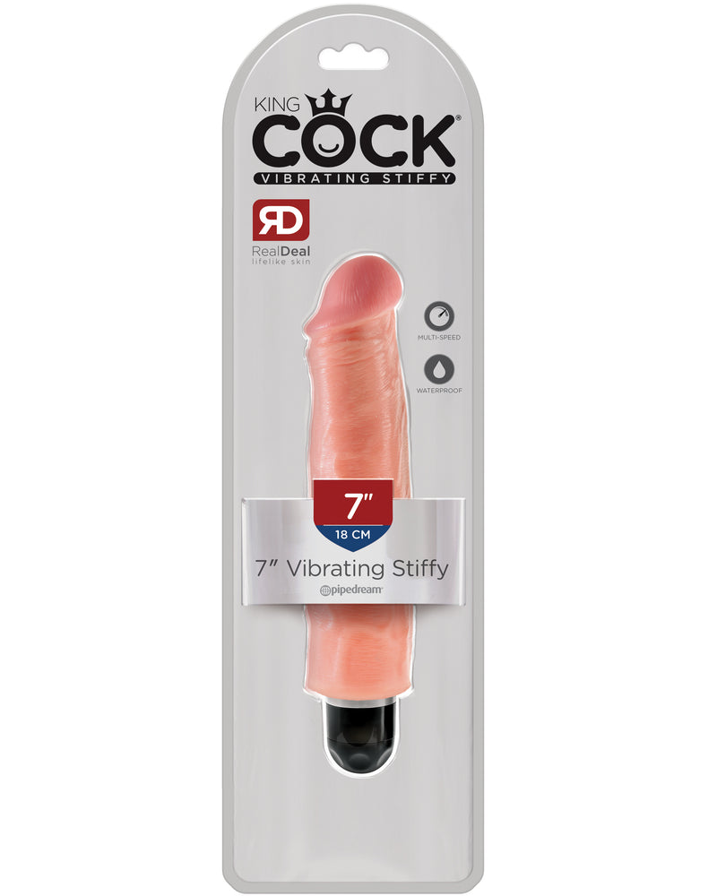 King Cock 7 Inch Vibrating Stiffy - Light