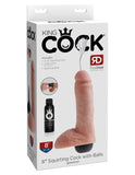 King Cock 8 Inch Squirting Cock With Balls - Light