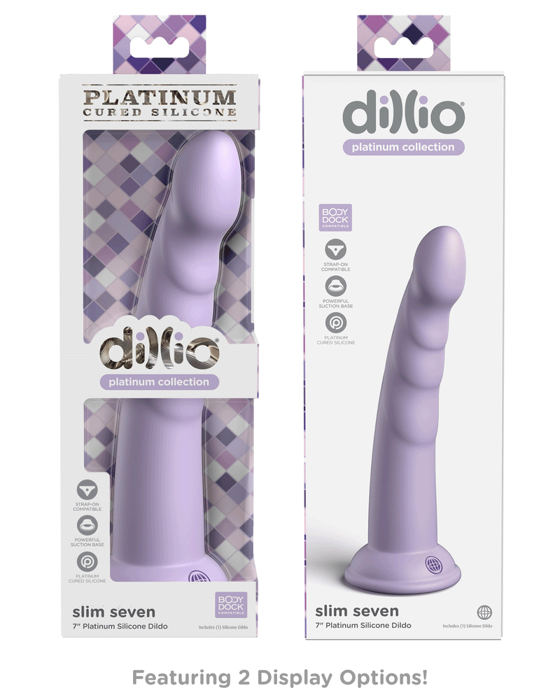 Dillio Platinum - Slim Seven 7 Inch Dildo - Purple