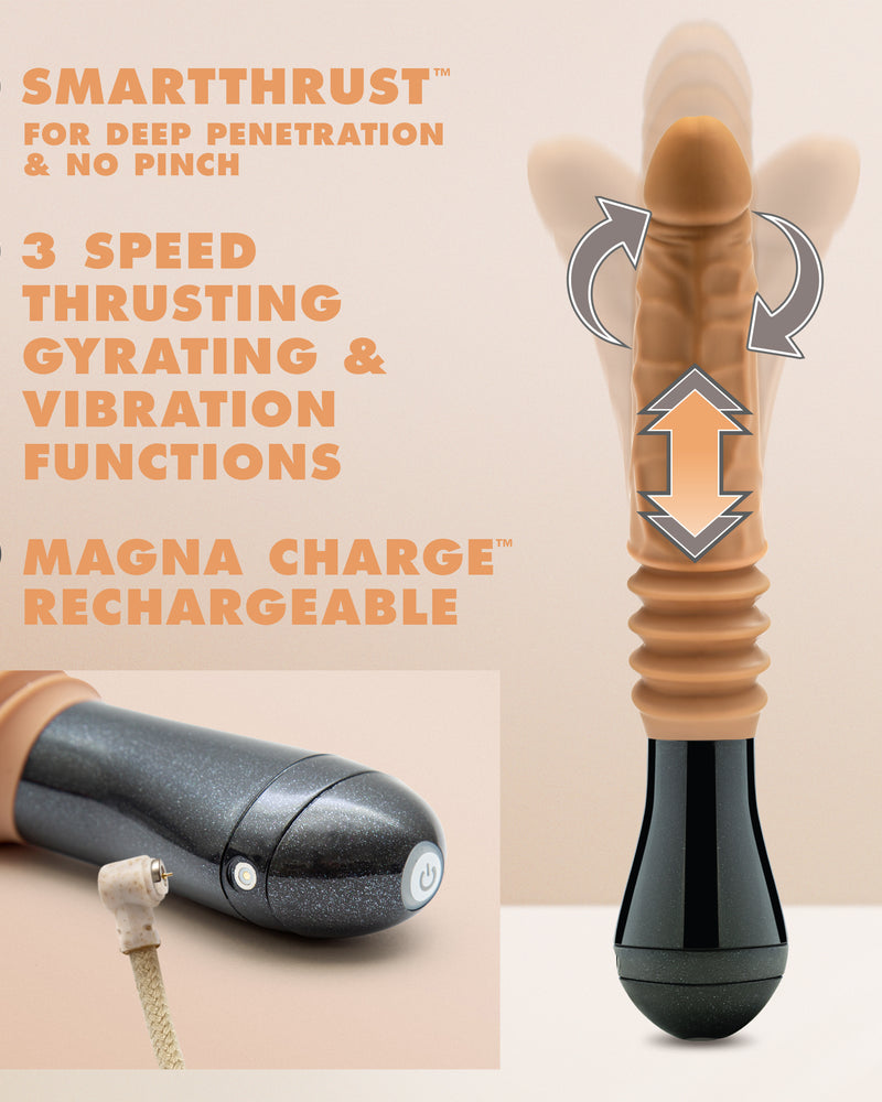 Dr. Skin Silicone - Dr. Arthur - Thrusting Gyrating Vibrating Dildo - Tan