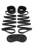 Lux Fetish Bondage Bed Strap 2pc. Playful Restraint System Black