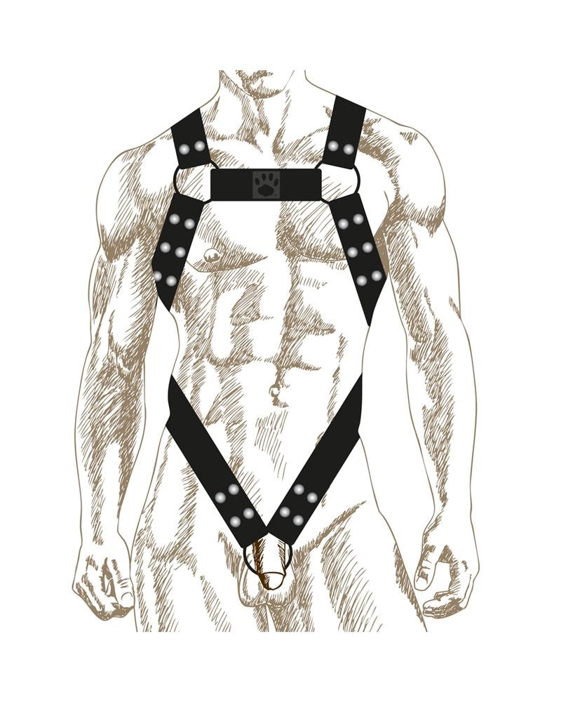 Prowler Red Butch Body Harness Blk Sm