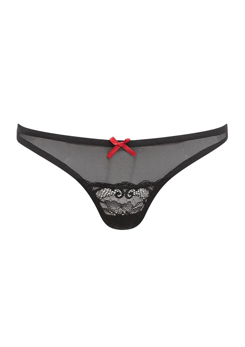 Barely B Mesh and Lace Panty Black