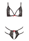 Barely B Tie Me Up Lingerie Set Black