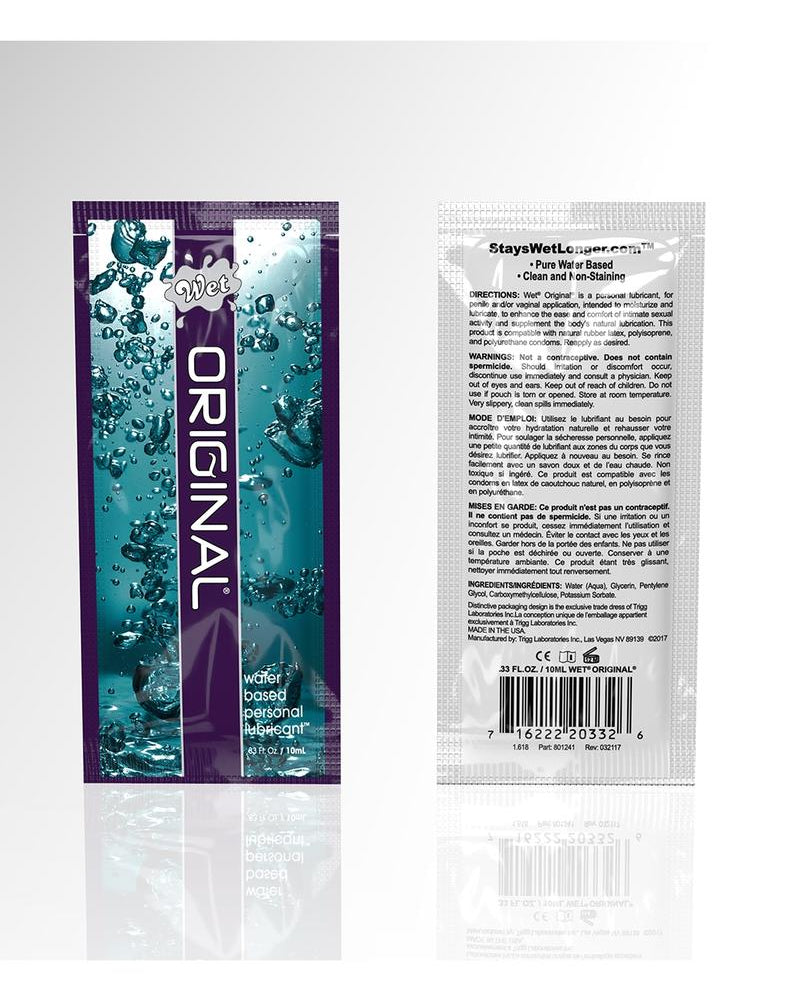 Wet Original Water Based Gel Lubricant 10 mL 120 Per Bowl