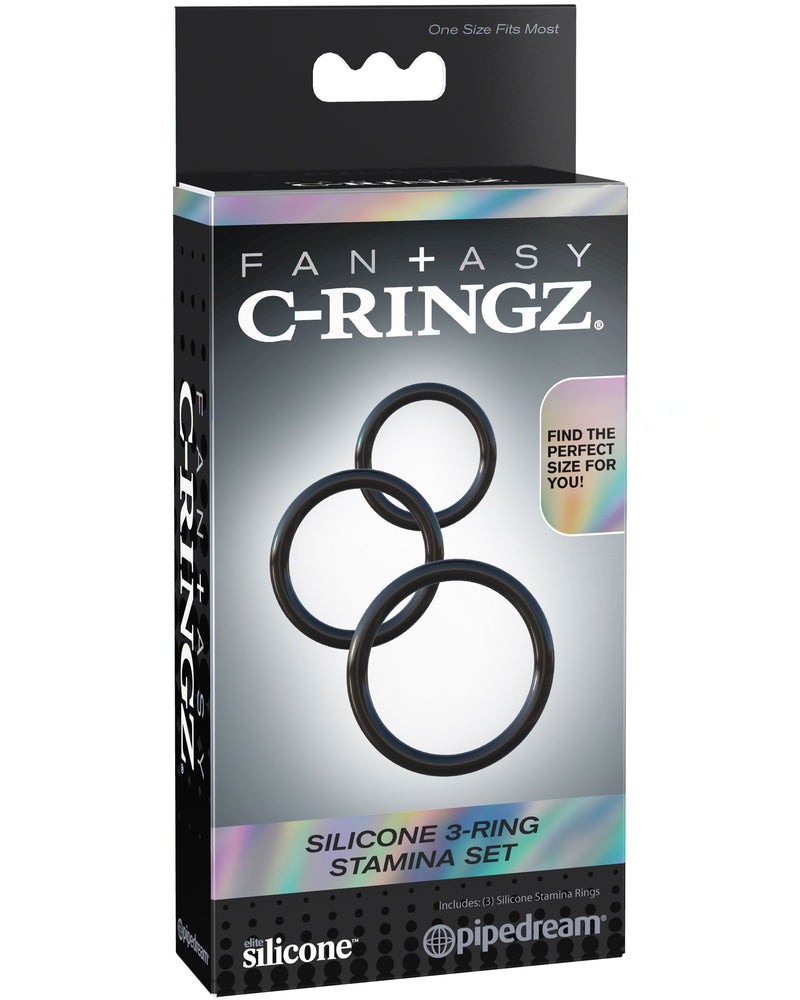 Fantasy C-Ringz Silicone Ring Stamina Set - Black