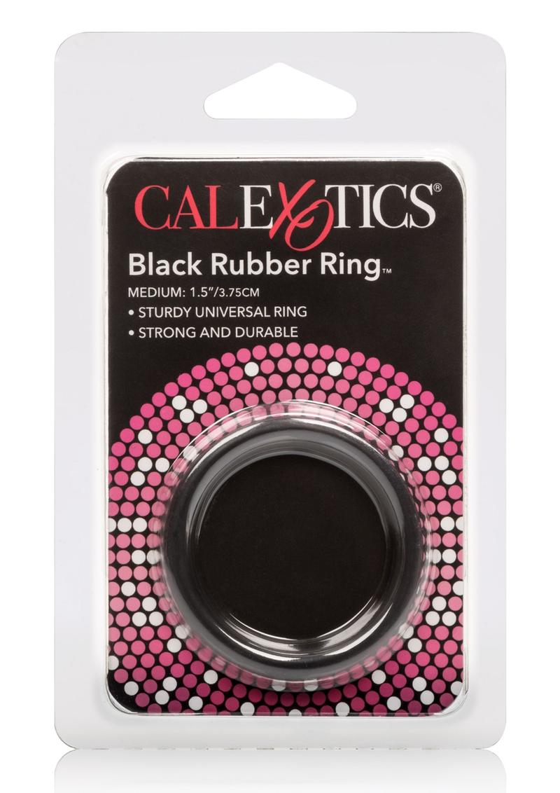 Anillo de goma para el pene, color negro, tamaño mediano