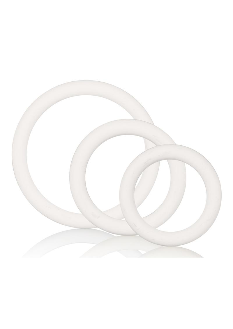 Rubber Cock Ring White 3 Piece