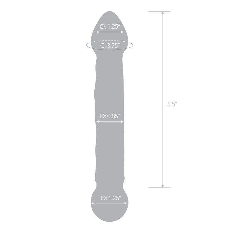 "6.5 Inch Full Tip Textured Glass Dildo GLAS-145"