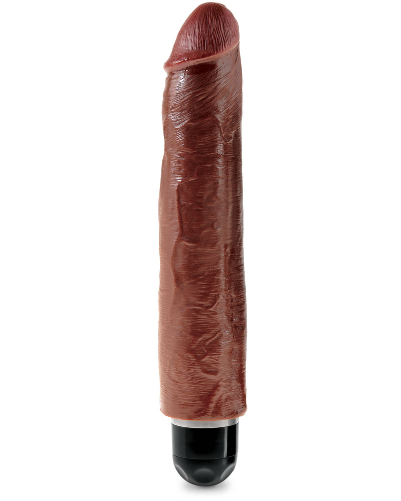 "King Cock 10 Inch Vibrating Stiffy Brown PD5525-29"