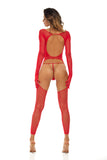 Bring It Over Bodystocking - One Size - Red