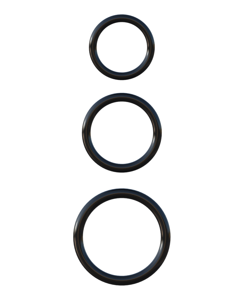 "Fantasy C-Ringz Silicone Ring Stamina Set - Black PD5912-23"