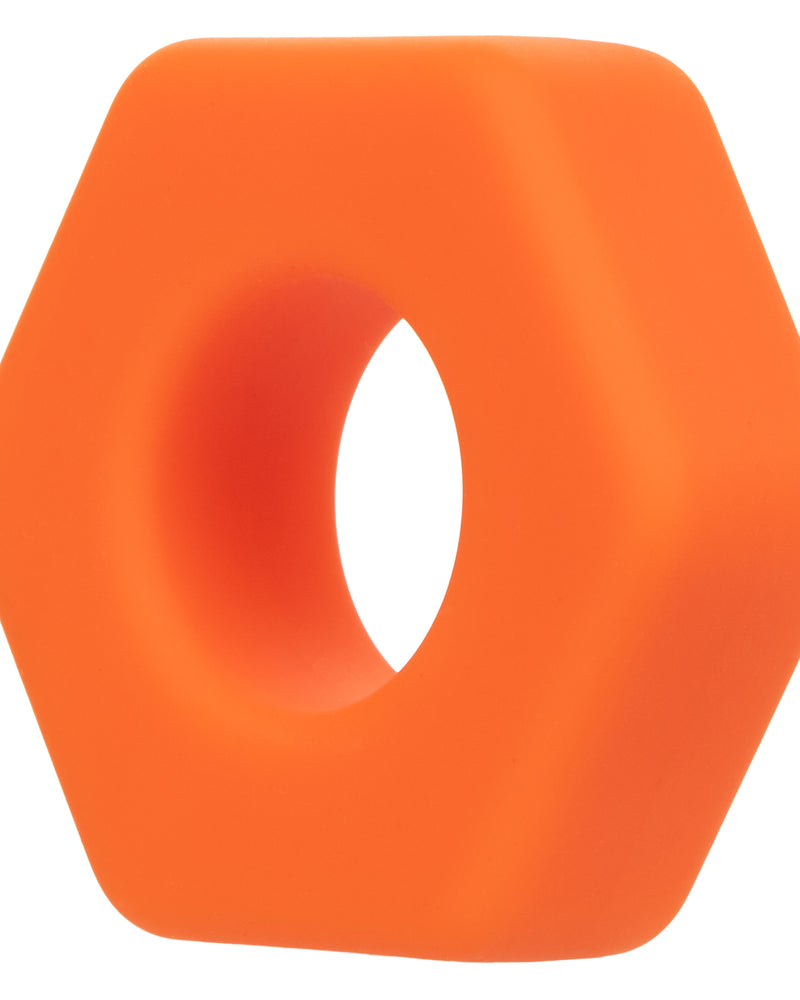 "Alpha Liquid Silicone Prolong Sexagon Ring - Orange SE1491702"