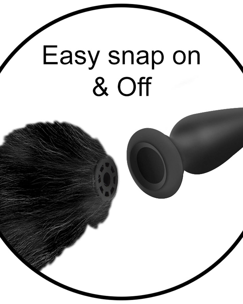 Interchangeable Black Fox Tail