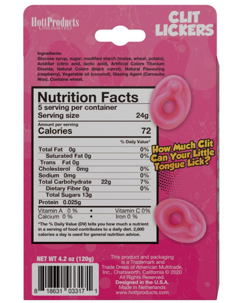 Clit Lickers Gummies Raspberry Flavors 4.2oz