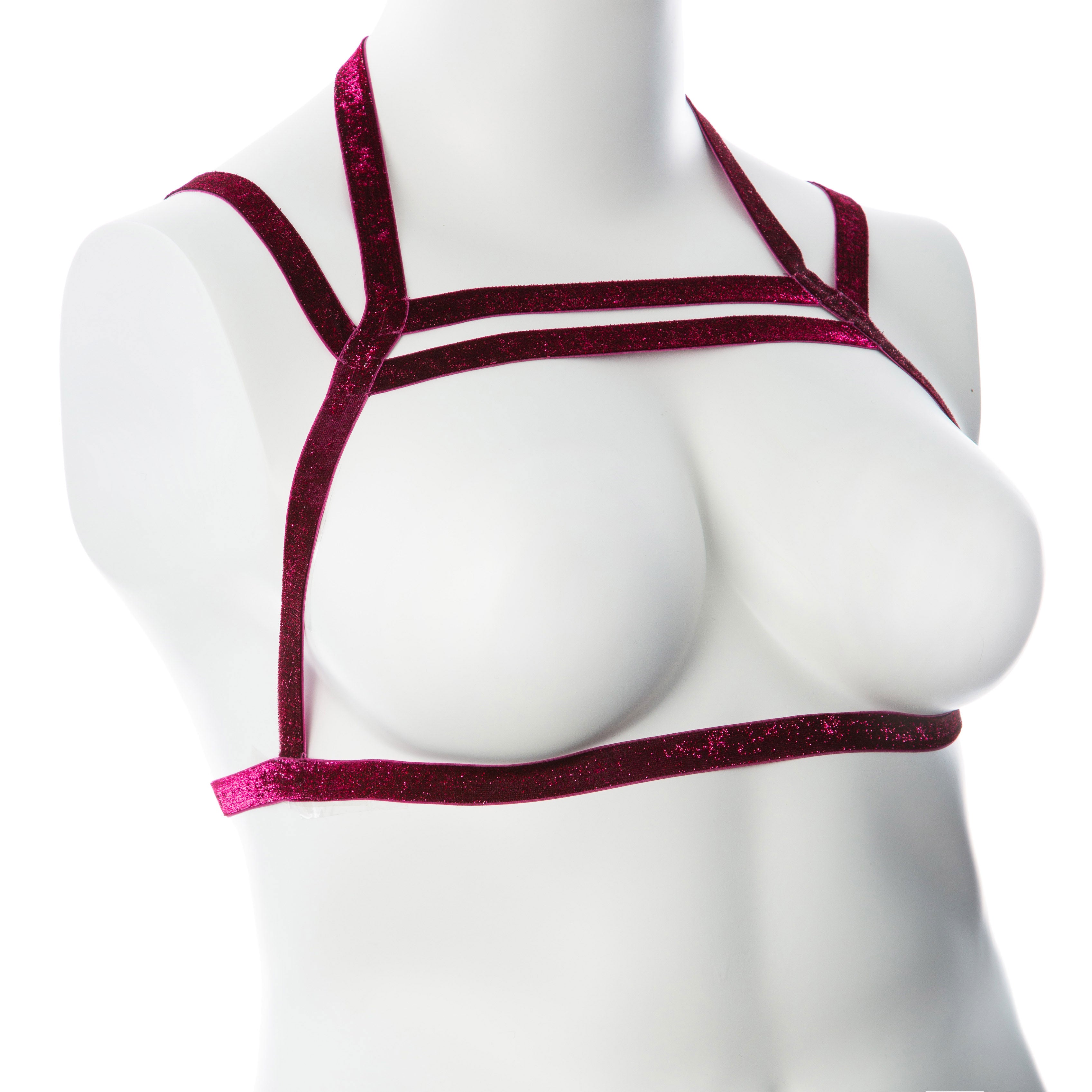 "Gender Fluid Sugar Coated Harness - Small/large - Raspberry GFL-H401"