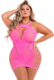 "Back 2 Basixxx Hi-Neck Dress - Queen Size - Pink PKL-25102XPKQS"