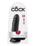 King Cock 7-Inch Cock With Balls - Black