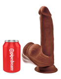 8 Inch Triple Density Cock With Swinging Balls - Brown