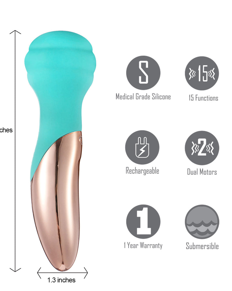 "Kali 15-Function Rechargeable Wireless Dual Motor Mini Wand MTMA2108"