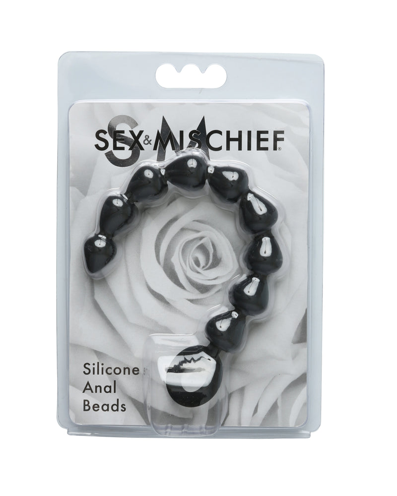 Sex and Mischief Silicone Anal Beads - Black