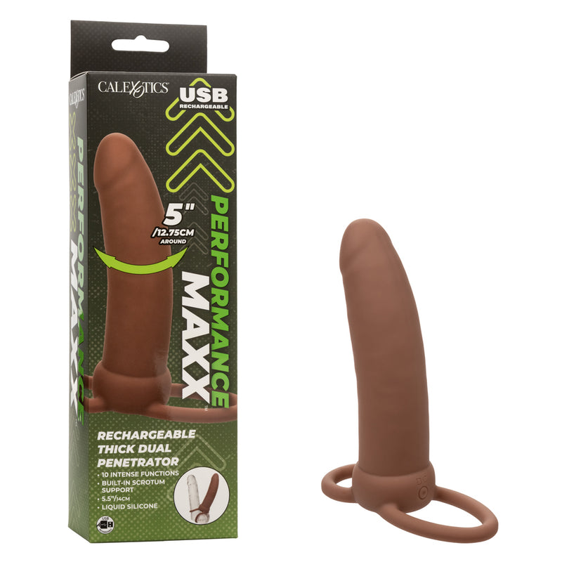 "Performance Maxx Rechargeable Thick Dual Penetrator - Brown SE1634013"