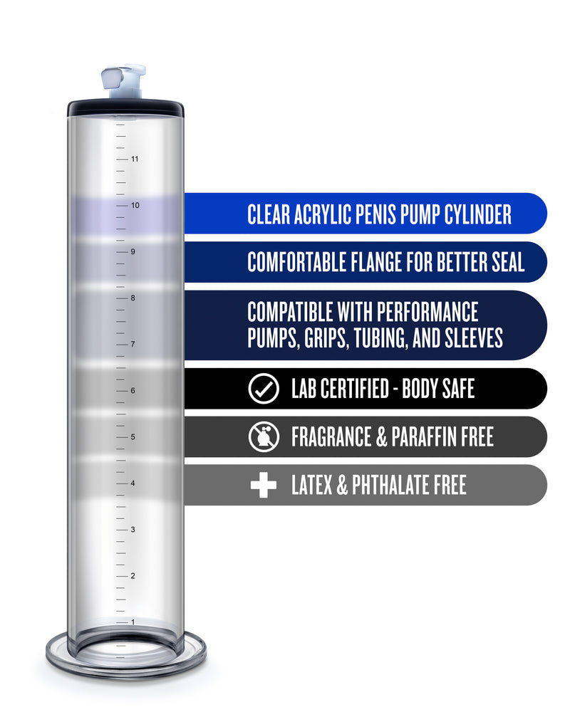 Performance - 12 Inch X 2 Inch Penis Pump Cylinder - Clear
