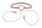 Peaches N Creame Collar With Nipple Clamps - Pink