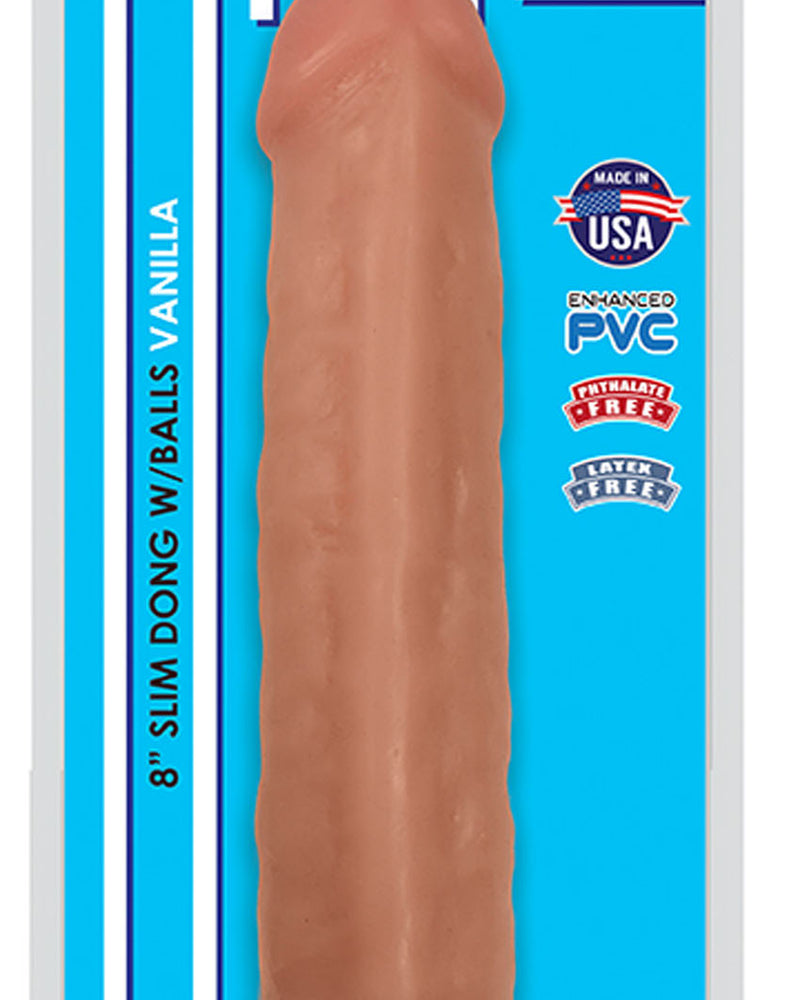 "8 Inch Slim Dong With Balls - Vanilla CN-12-0516-10"