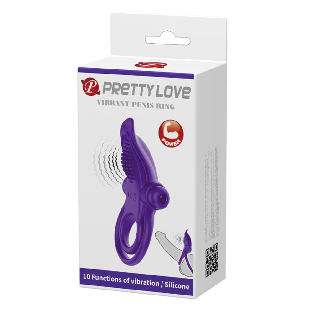 "Pretty Love Vibrant Penis Ring - Purple BI-210203-1"