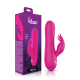 Freyja - Hot Pink - Intense Mini Rabbit Vibe With Triple Tickling Clitoral Stimulator