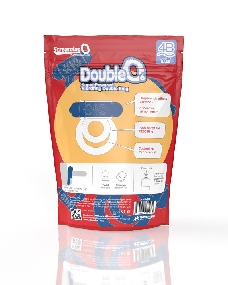 "Screaming O 4b - Double O Super Powered Vibrating Double Ring - Blueberry SO-4BD6-BB"